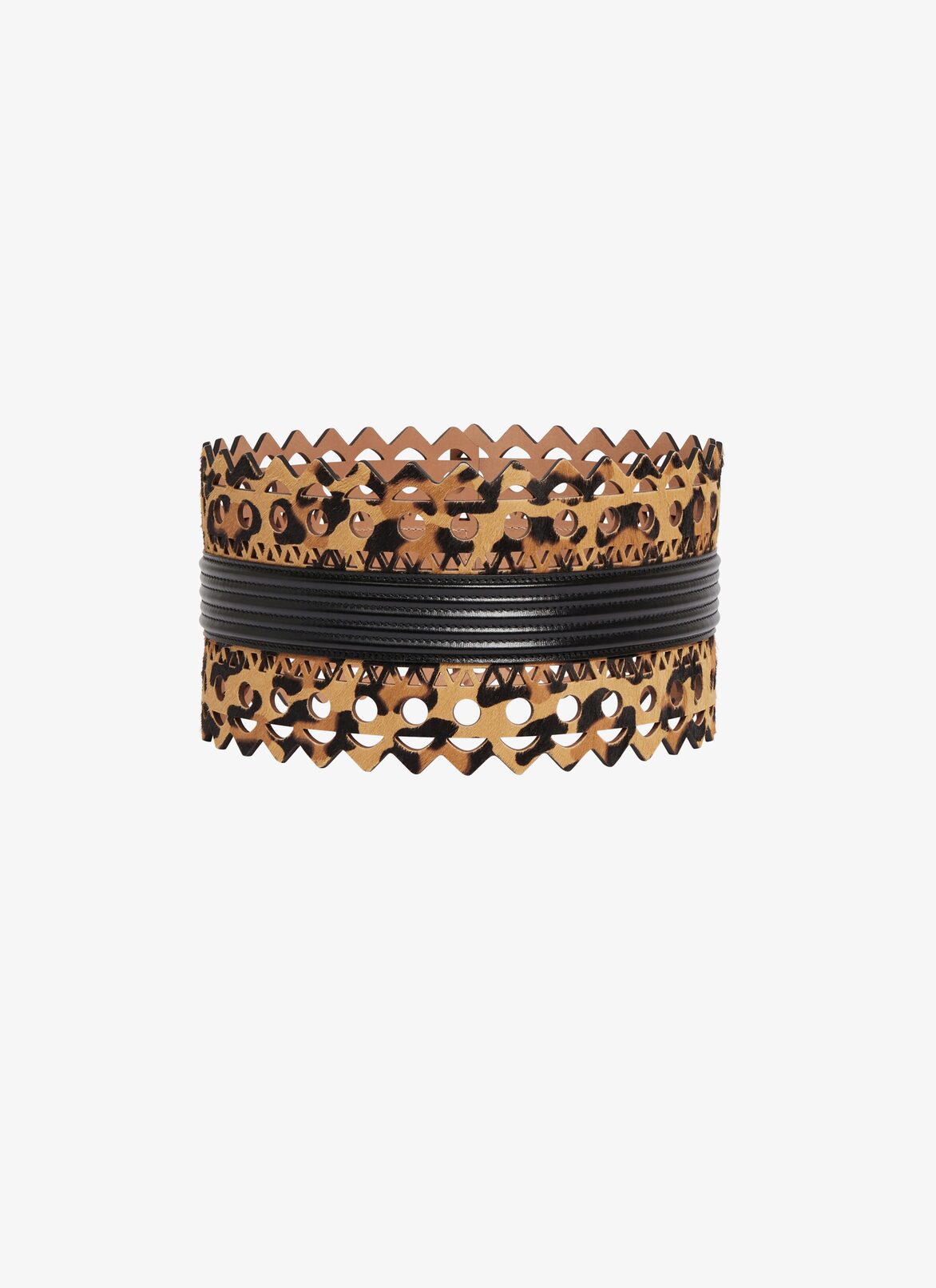 SMALL CORSET BELT IN VIENNE WAVE CALFSKIN ALAÏA BROWN SMALL CORSET BELT IN VIENNE WAVE CALFSKIN